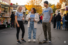 Load image into Gallery viewer, Guilt! "Goat Mountain" Tee, Gray/Blue, Limited Edition