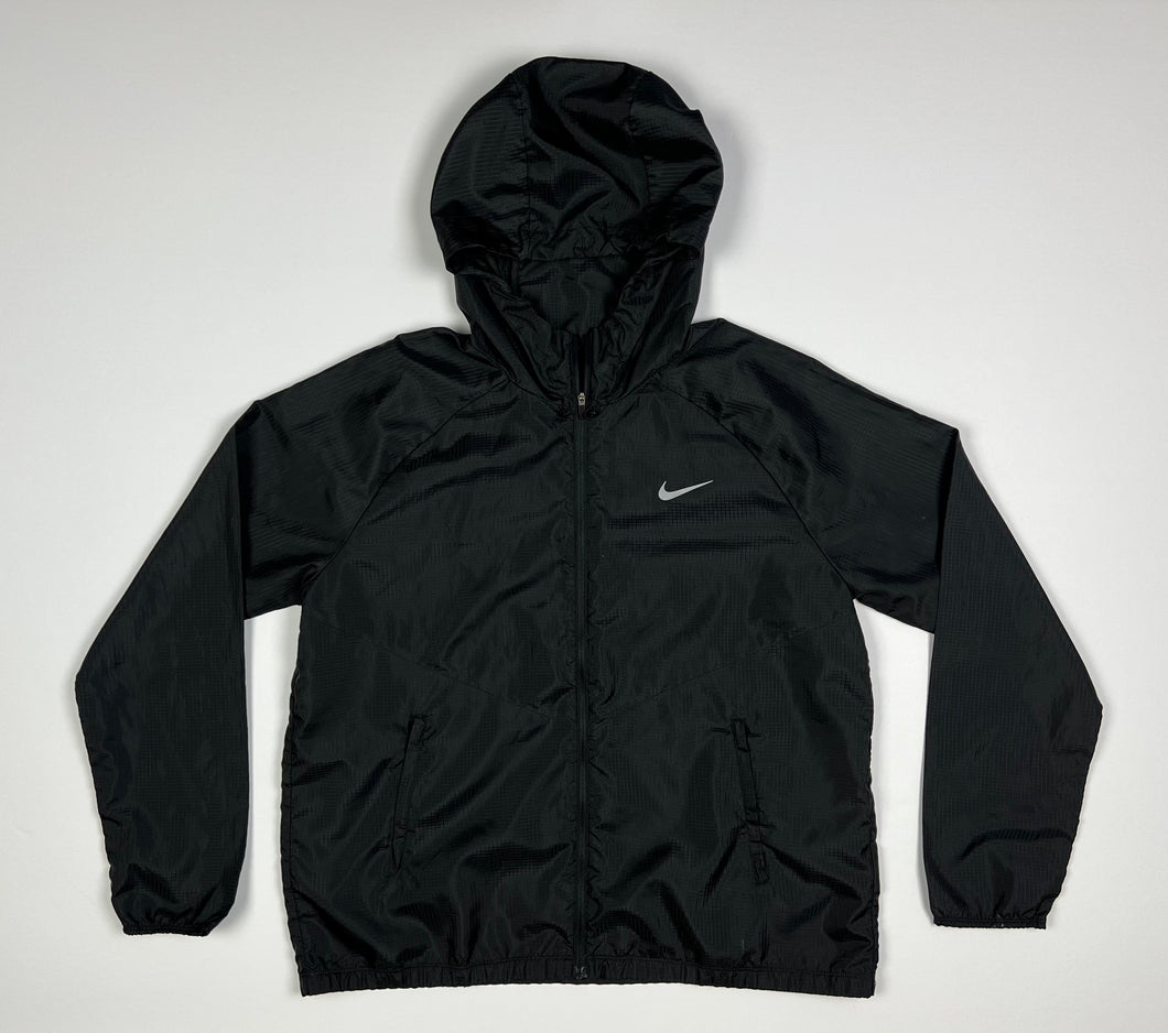 Women’s Pre-Owned Black Nike Essential Water Repellant Lightweight Full Zip Hooded Running Jacket, Size XL