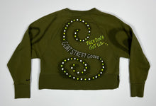 Load image into Gallery viewer, Women’s Pre-Owned Green Nike Custom Painted Cropped Crew Neck, Size XS
