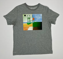 Load image into Gallery viewer, Men’s Pre-Owned Gray Nike Basketball Hoop Theme Short Sleeve Tee, Size Large
