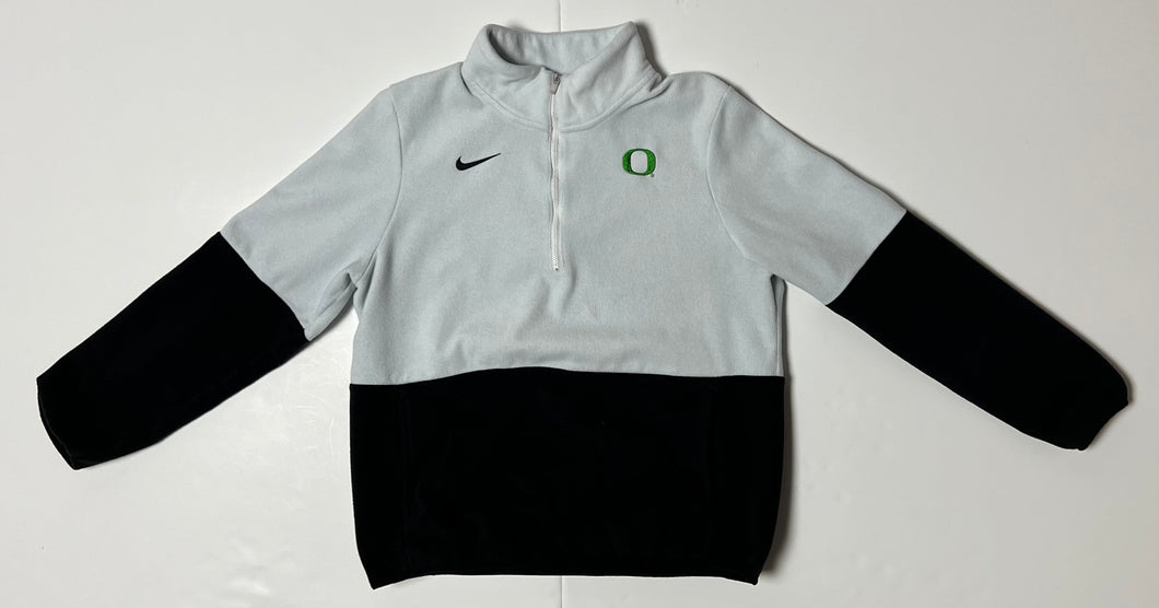 Men’s Pre-Owned White/Black Nike University Of Oregon Ducks 1/2 Zip Up Long Sleeve Pullover, Size Medium