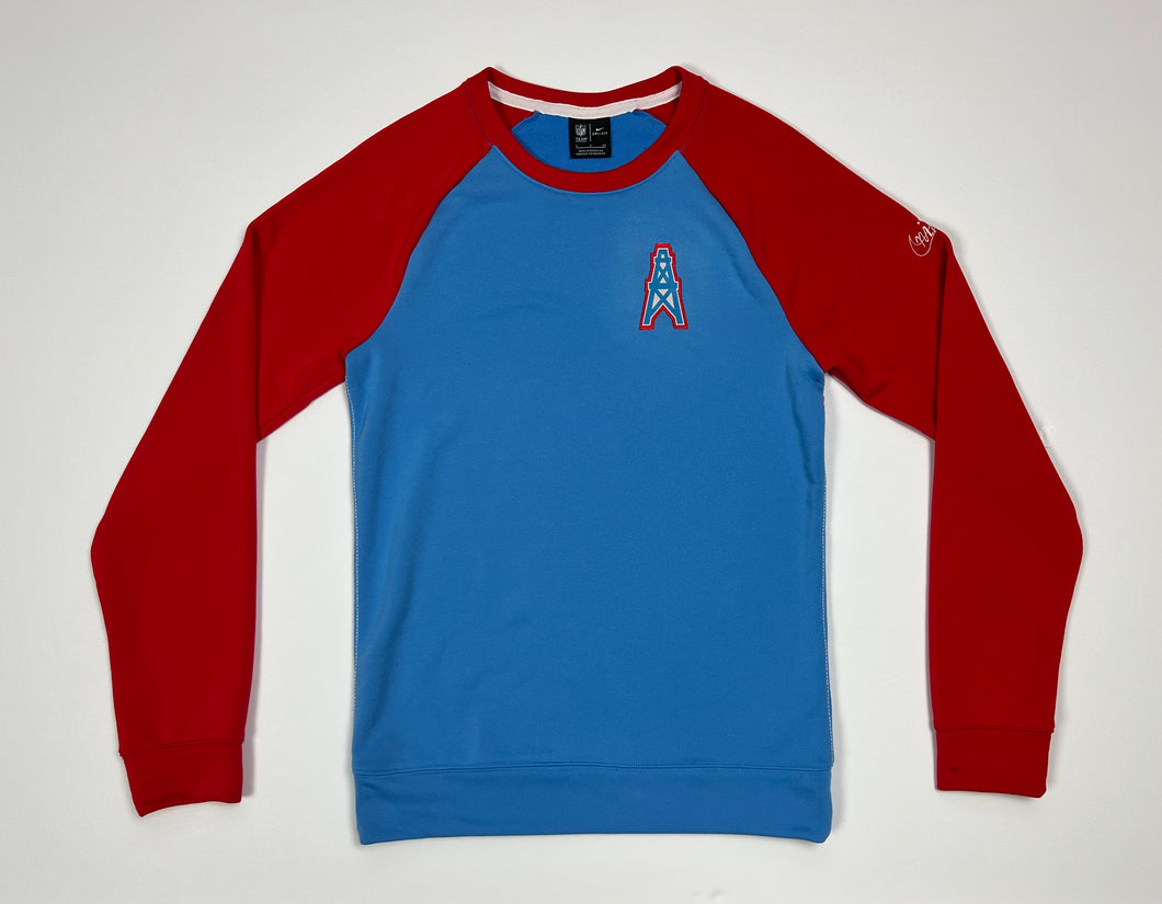 Men’s Blue & Red Pre-Owned Nike Houston Oilers Long Sleeve Shirt, Size Small