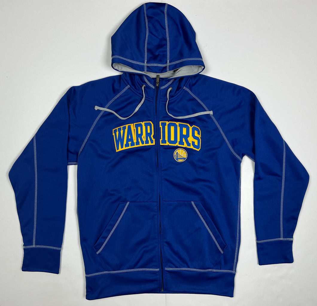 Women’s Pre-Owned Antigua Blue NBA Golden State Warriors Full Zip Hooded Jacket, Size Medium