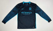 Load image into Gallery viewer, Men’s Pre-Owned Navy Blue &amp; Moon Pattern Nike 2015/16 Manchester City Football Club Away Stadium Long Sleeve Jersey, Size Large
