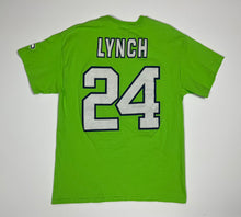 Load image into Gallery viewer, Men’s Green Pre-Owned NFL Seattle Seahawks Marshawn Lynch #24 Short Sleeve Jersey Tee, Size Large
