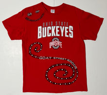 Load image into Gallery viewer, Men’s Pre-Owned Red Ohio State University Buckeyes Custom Painted Short Sleeve Tee, Size Large
