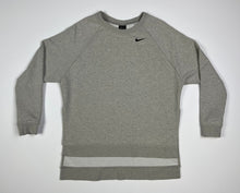 Load image into Gallery viewer, Women’s Pre-Owned Gray Nike Side Slit Crew Neck Sweatshirt With Concealed Zip Pocket On Arm, Size Small
