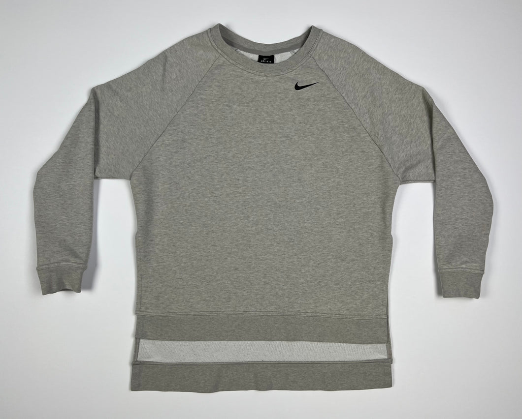Women's Pre-Owned Gray Nike Side Slit Crew Neck Sweatshirt With