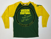 Load image into Gallery viewer, Men’s Pre-Owned Green/Yellow Nike University Of Oregon Ducks Football Custom Painted Long Sleeve Shirt, Size Large
