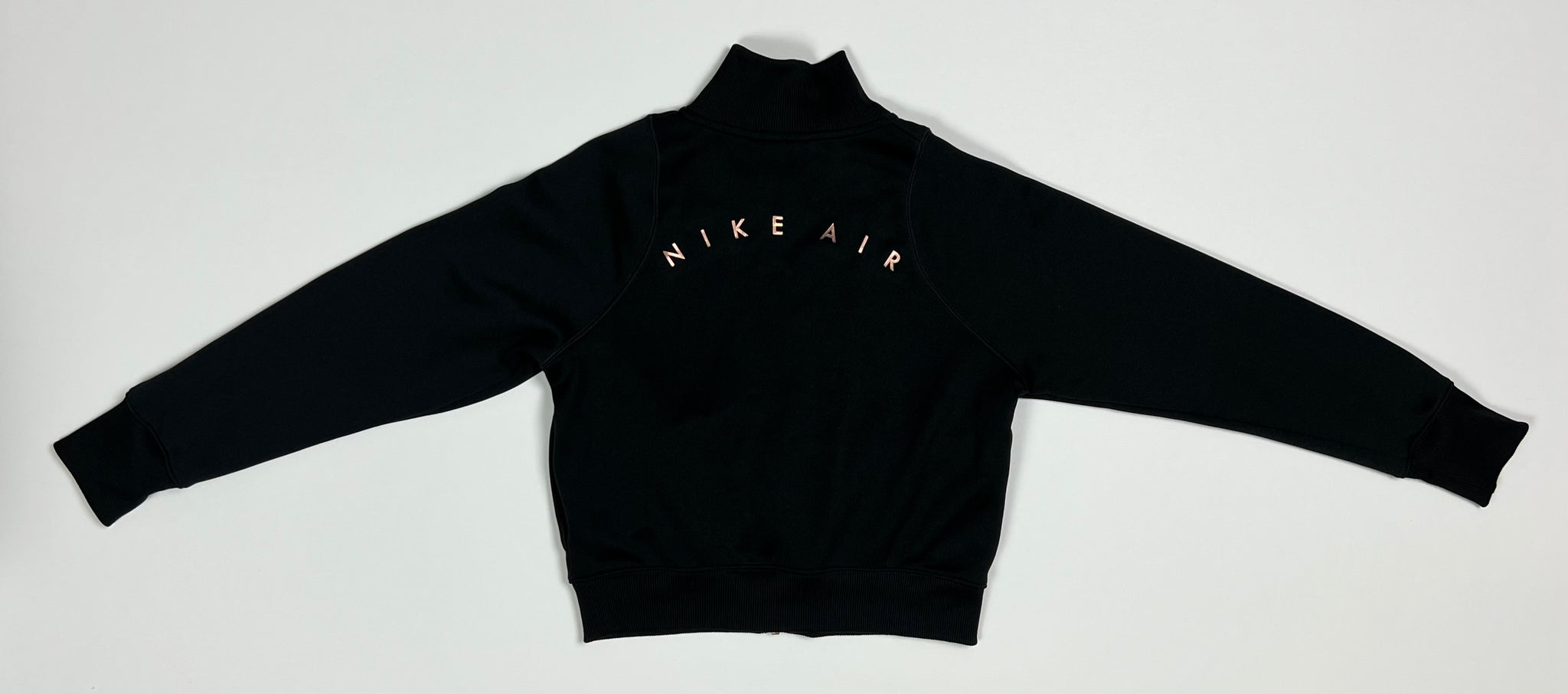 Women s Rare Black Rose Gold Pre Owned Nike Air Full Zip Cropped Track Jacket Size XS