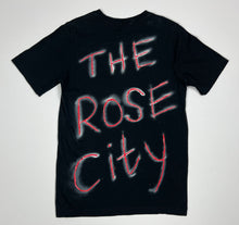 Load image into Gallery viewer, Youth Black Pre-Owned Nike “Portland” Custom Painted “The Rose City” Short Sleeve Tee, Size Youth Large (see measurements)
