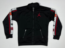 Load image into Gallery viewer, Youth Black, White &amp; Red Pre-Owned Nike Air Jordan Jumpman Full Zip Track Jacket, Size Youth Large (12-13 years)
