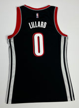 Load image into Gallery viewer, Women’s Pre-Owned Black adidas NBA 4her Portland Trailblazers Damian Lillard Jersey, Size Medium
