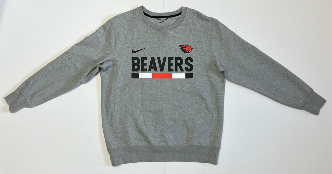 Men’s Pre-Owned Gray Nike Oregon State University Beavers Crewneck Sweatshirt, Size Large