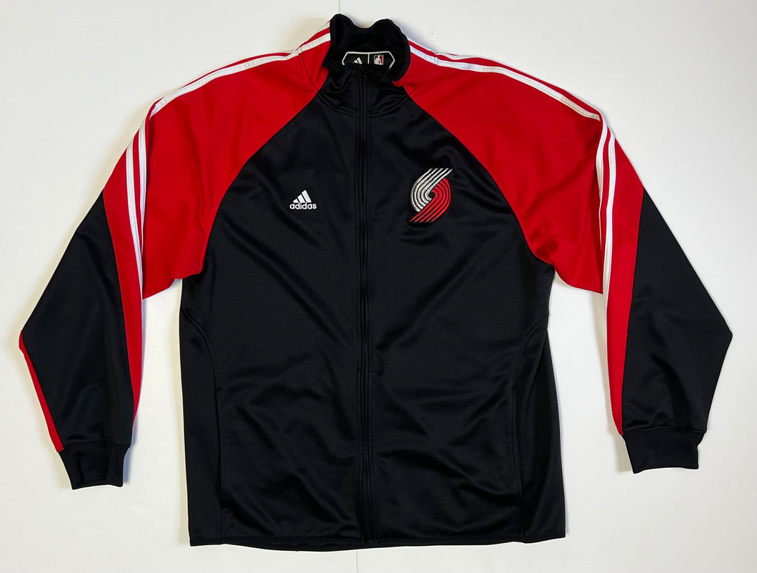 Men’s Pre-Owned Black/Red Portland Trailblazers adidas Full Zip Track Jacket, Size Large