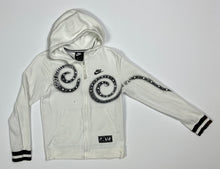 Load image into Gallery viewer, Youth Pre-Owned White Custom Painted Nike Air Full Zip Hoodie, Size Youth Large
