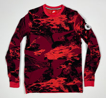 Load image into Gallery viewer, Women’s Rare Pre-Owned Nike, “Huarache By Nike” Red Printed Long Sleeve Shirt, Size Medium
