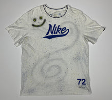 Load image into Gallery viewer, Men’s Pre-Owned White &amp; Blue Nike Custom Painted Splatter Short Sleeve Tee, Size XL
