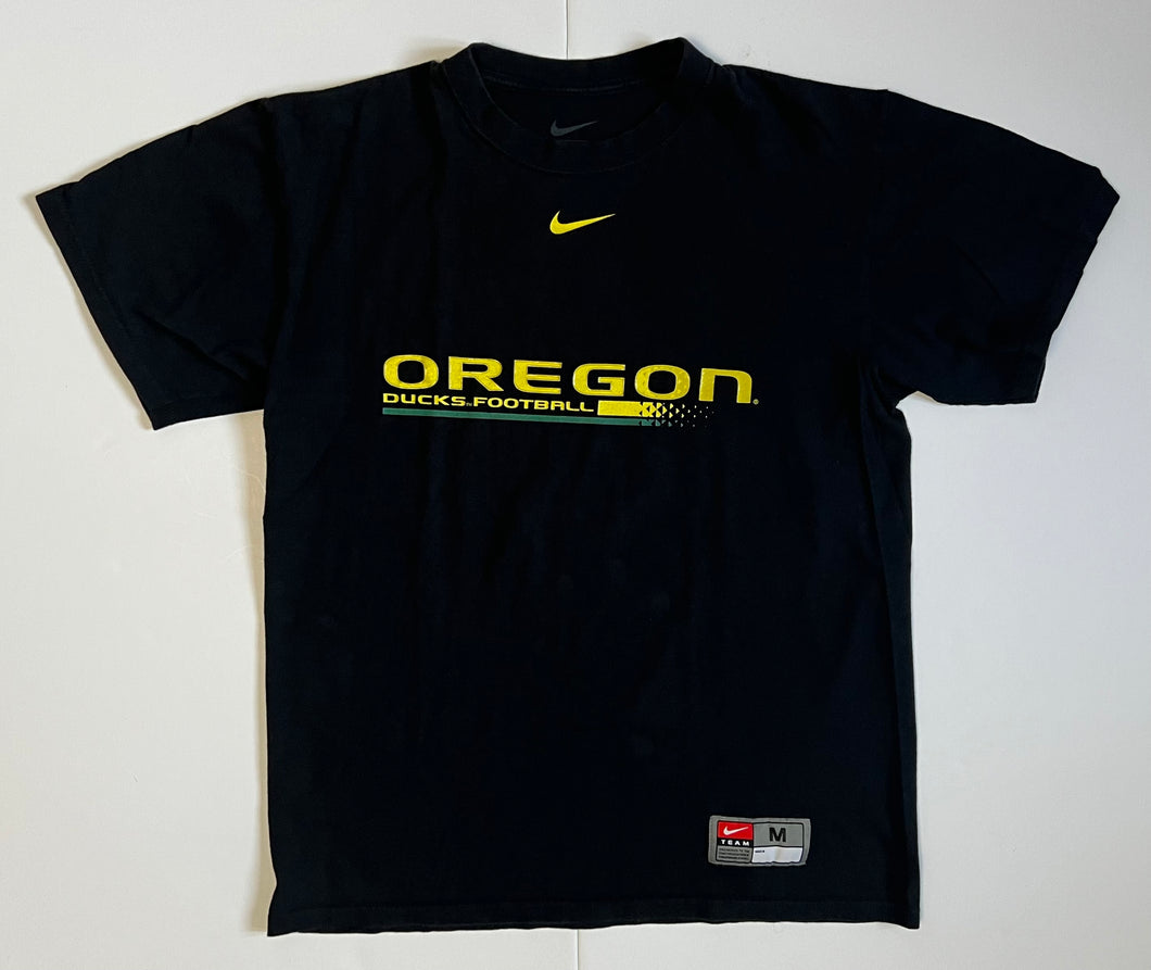 Men’s Pre-Owned Black Nike University Of Oregon Ducks Football Short Sleeve Tee, Size Medium